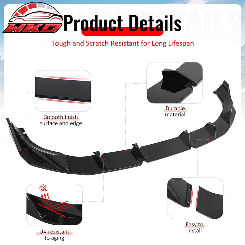 Wholesale 21-23 BMW 5 Series G30 M Sport IKON Style 3PCS Front Bumper Lip Gloss Black - Wikond Auto