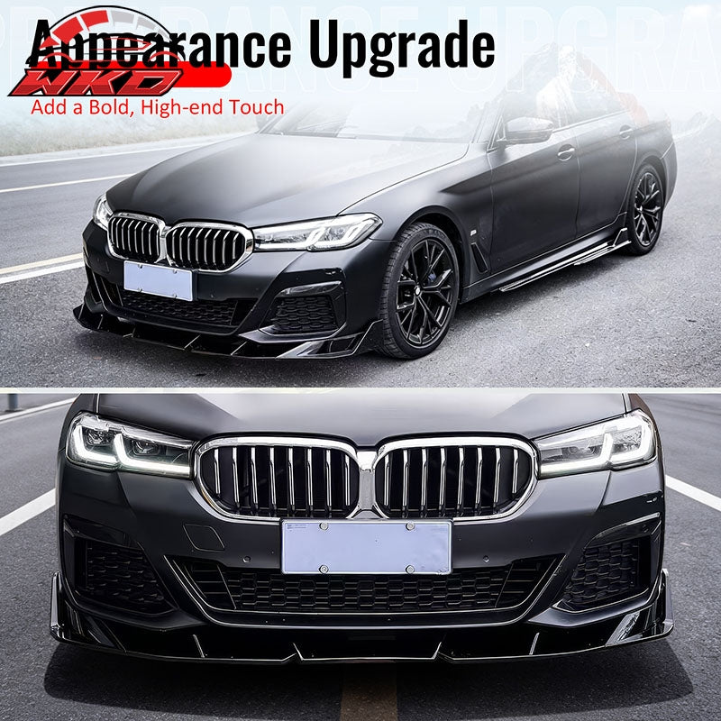 Wholesale 21-23 BMW 5 Series G30 M Sport IKON Style 3PCS Front Bumper Lip Gloss Black - Wikond Auto