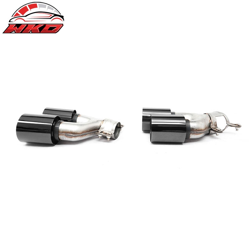 Fits 17-20 BMW 5 Series G30 M5 Style Stainless Steel Quad Exhaust Tips - Black