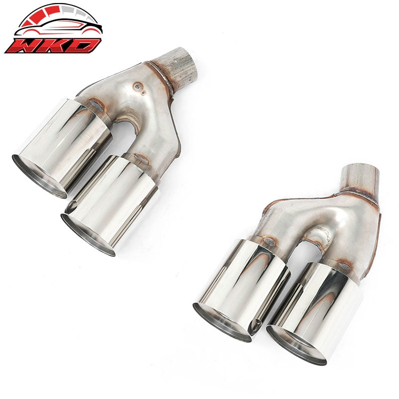 Fits 21-23 BMW 5 Series G30 M5 Style Stainless Steel Quad Exhaust Tips Silver