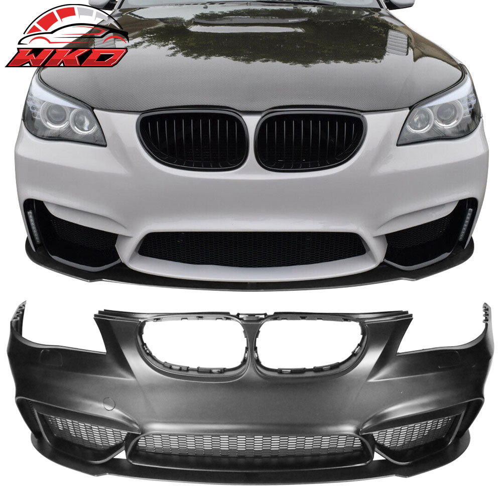 Fits 04-10 BMW E60 5 Series M4 Style Front Bumper Cover Conversion with Lip - PP