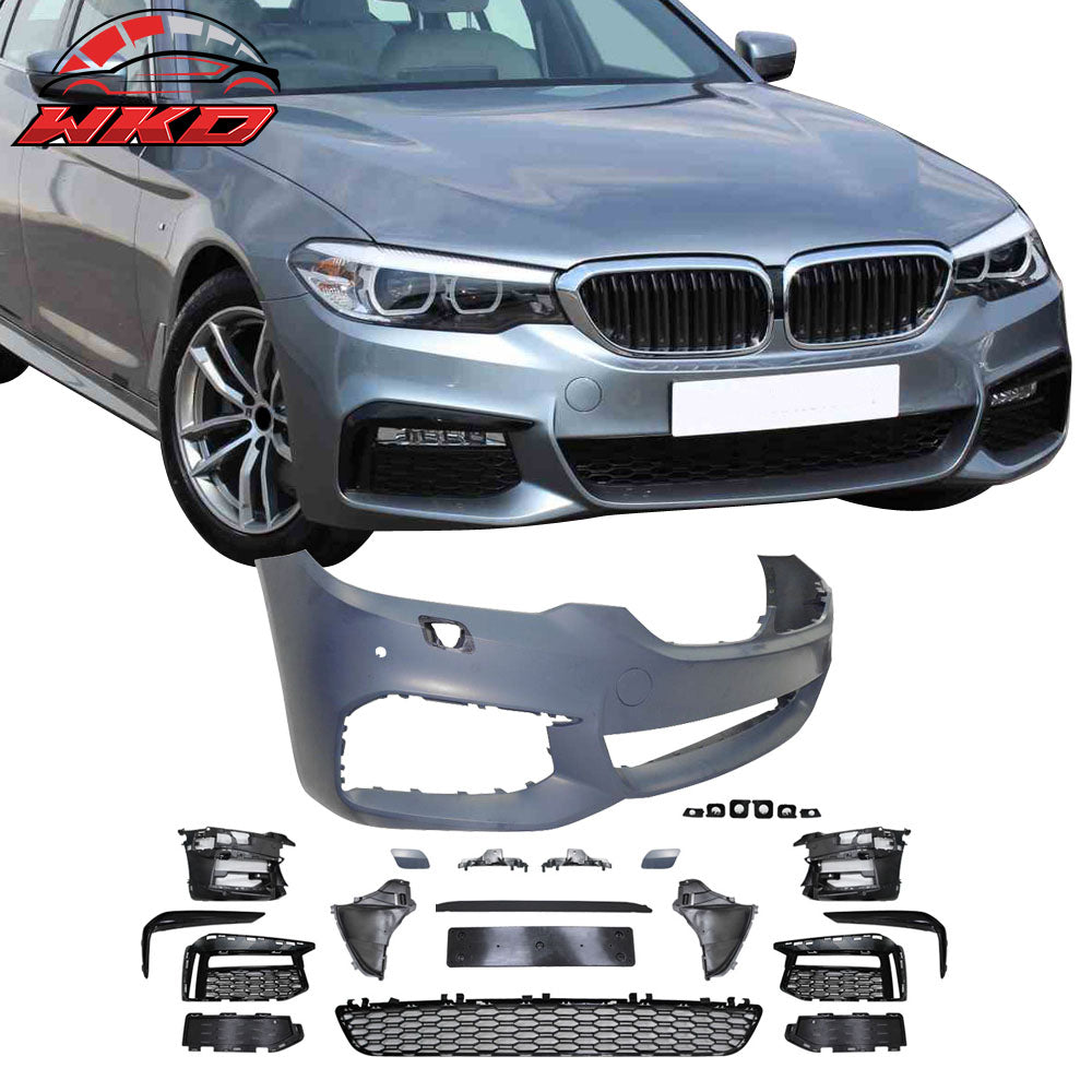 Fits 17-20 BMW G30 5-Series Sedan Front Bumper Cover Conversion Kits W/Grille PP