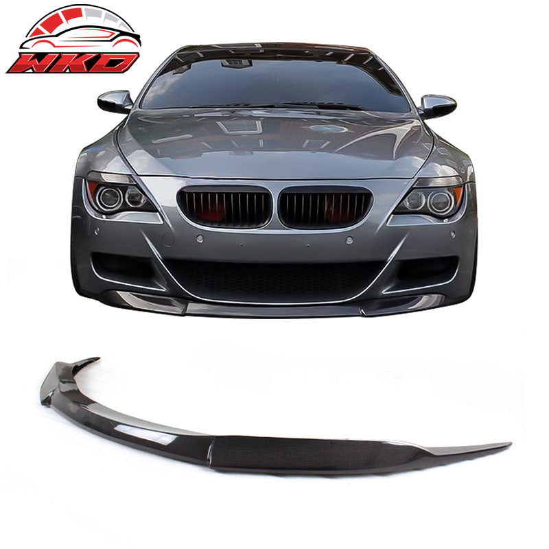 Fits 06-10 BMW 6 Series E64 M6 V Style Front Bumper Lip Spoiler Kit Carbon Fiber