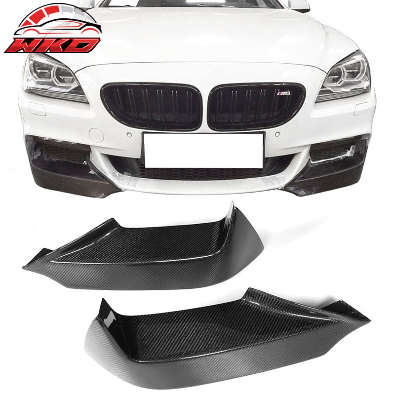 Fits 12-17 BMW F12 F13 MP Style Front Bumper Lip Splitters Matte Carbon Fiber