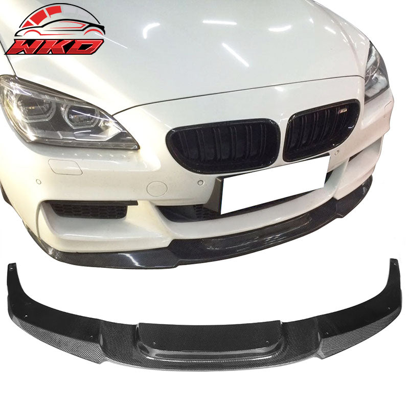 Fits 12-17 BMW F06 F12 F13 6-Series M-Sport M-Tech V Style Front Bumper Lip CF