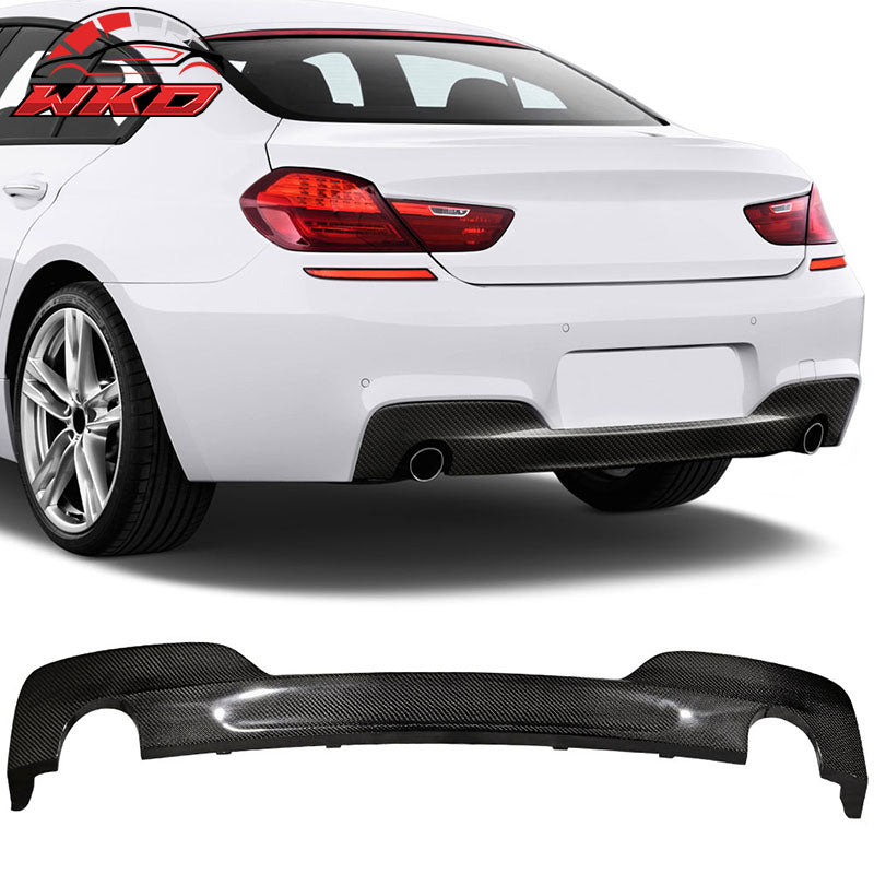 Fits 12-17 BMW F12 F13 640i MT M Sport OE Style Rear Diffuser Matte Carbon Fiber