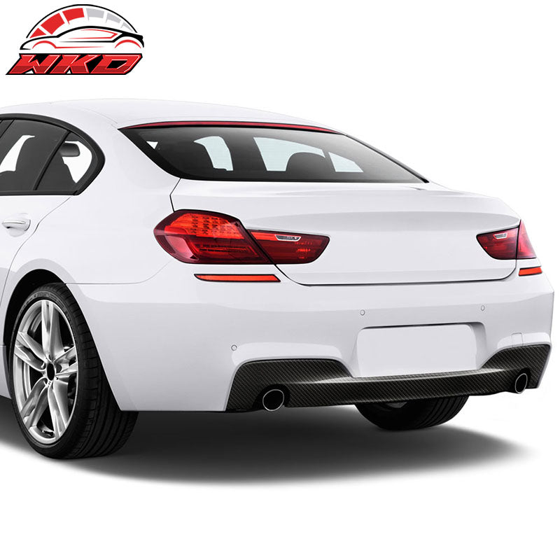 Fit 12-17 BMW F12 F13 640i MT M Sport OE Style Rear Bumper Diffuser Carbon Fiber