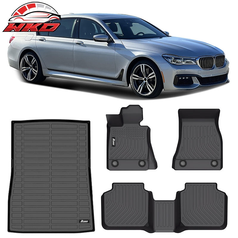 Wholesale 16-22 BMW 7 Series G11 3D Molded All Weather Floor Mats Carpet + Trunk Mat