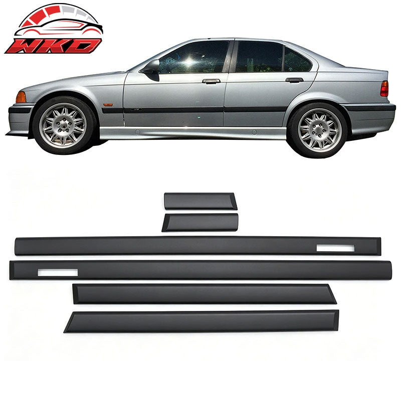 Fits 92-98 BMW E36 3-Series Sedan M3 Style Door Side Body Guard Molding Trim 6PC