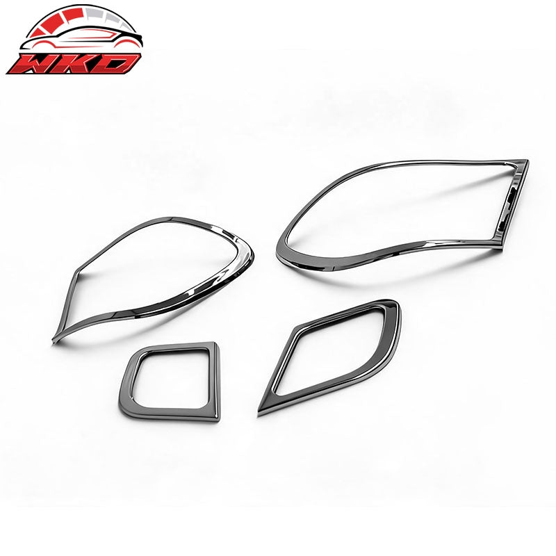 Fits 04-06 BMW E46 3-Series Coupe Chrome Tail Light Bezels Trim ABS 4PCS Set