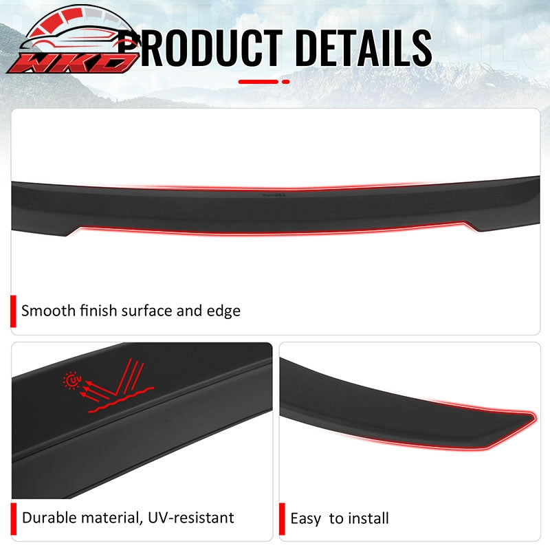 Fits 04-10 BMW E60 5 Series & M5 Sedan Matte Black Trunk Spoiler ABS - M4 Style