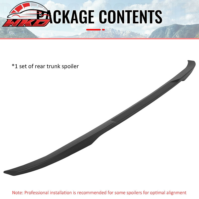 Fits 04-10 BMW E60 5 Series & M5 Sedan Matte Black Trunk Spoiler ABS - M4 Style