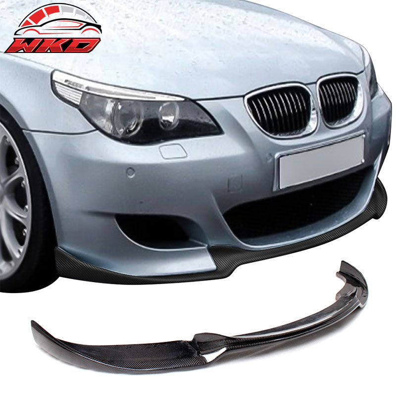 Fits 06-10 BMW 5 Series E60 M5 HM Style Front Bumper Lip Kit Matte Carbon Fiber