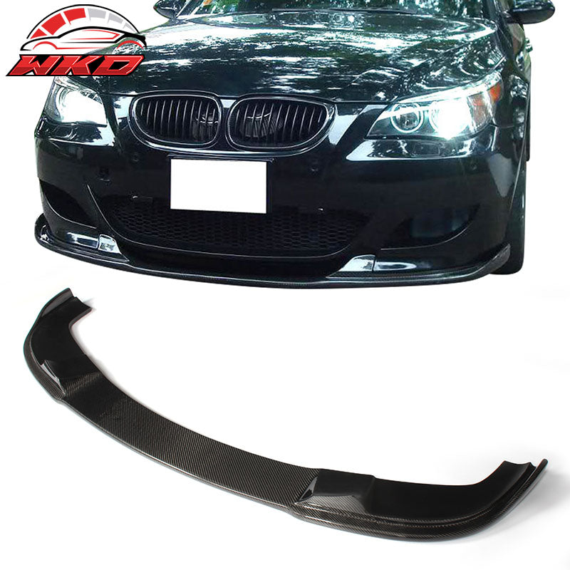 Fits 04-10 BMW 5 E60 M Sport Non M5 HM Style Front Bumper Lip Matte Carbon Fiber