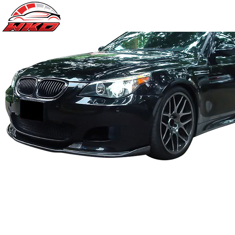 Fits 04-10 BMW 5 E60 M Sport Non M5 HM Style Front Bumper Lip Matte Carbon Fiber