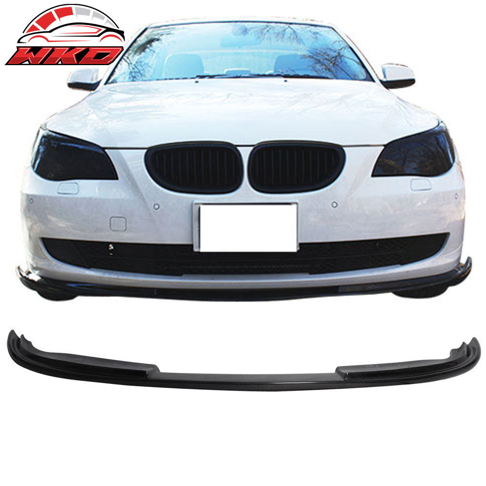 Fits 08-10 BMW E60 LCI H Style Front Bumper Lip - Matte Carbon Fiber MCF