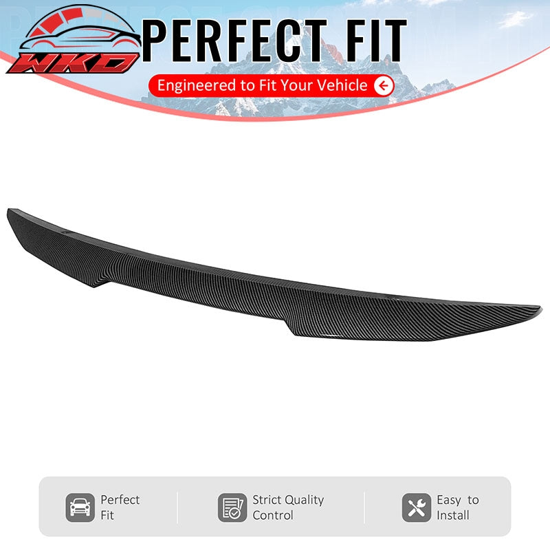 Fits 04-10 BMW E60 M5 Sedan PSM Style Carbon Fiber Print Trunk Spoiler Wing ABS