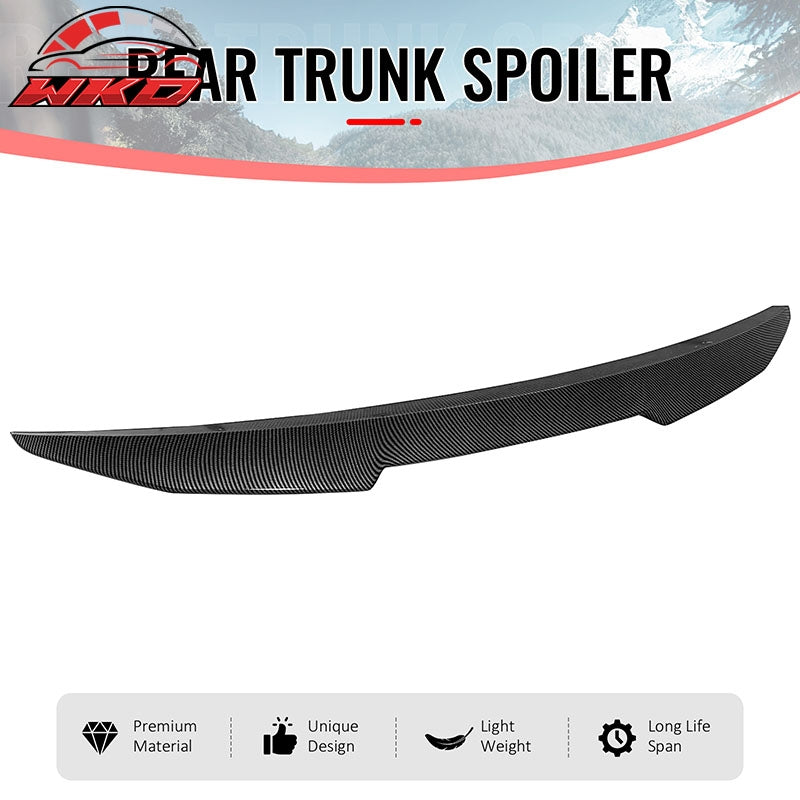 Fits 04-10 BMW E60 M5 Sedan PSM Style Carbon Fiber Print Trunk Spoiler Wing ABS