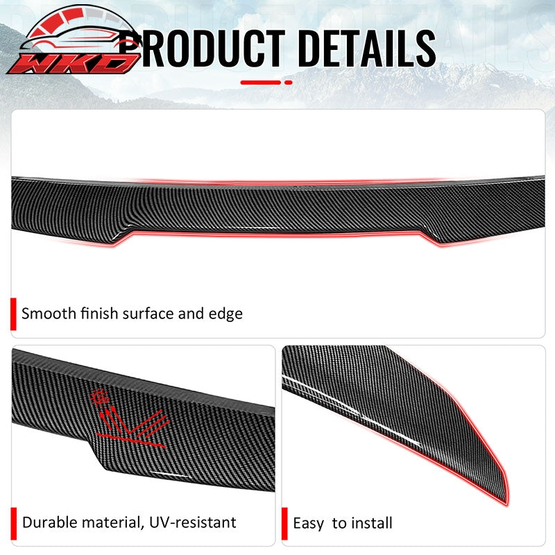Fits 04-10 BMW E60 M5 Sedan PSM Style Carbon Fiber Print Trunk Spoiler Wing ABS