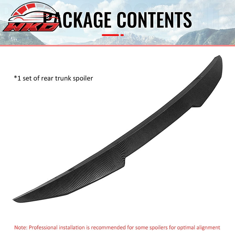 Fits 04-10 BMW E60 M5 Sedan PSM Style Carbon Fiber Print Trunk Spoiler Wing ABS