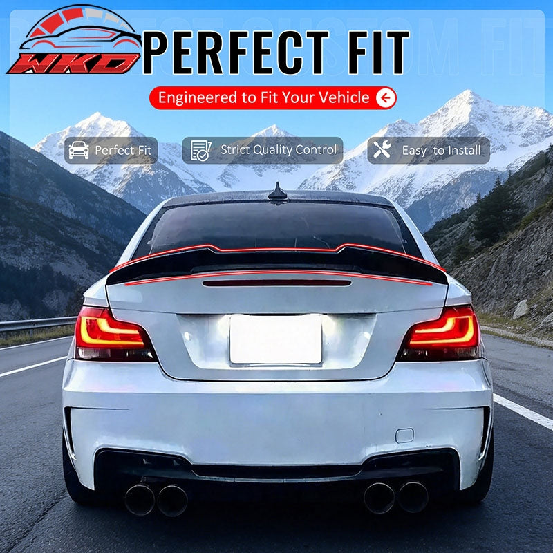 Fits 08-13 BMW E82 1-Series Coupe PSM Style Trunk Spoiler Wing Matte Black ABS