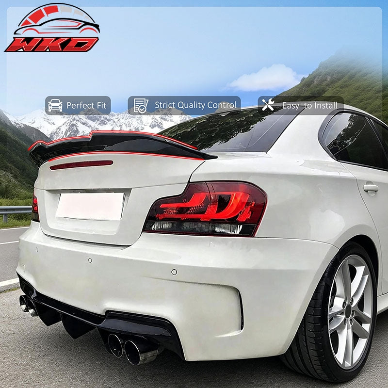 Fits 08-13 BMW E82 1-Series Coupe PSM Style Trunk Spoiler Wing Gloss Black ABS