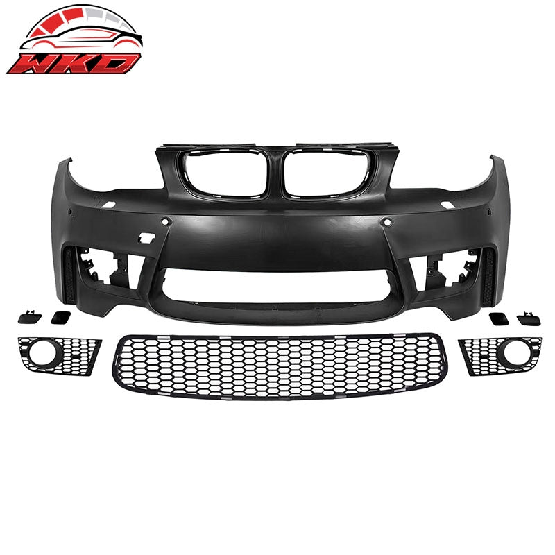 Fits 08-13 BMW E82 E88 1-Series 1M Style Front Bumper Conversion PP Matte Black