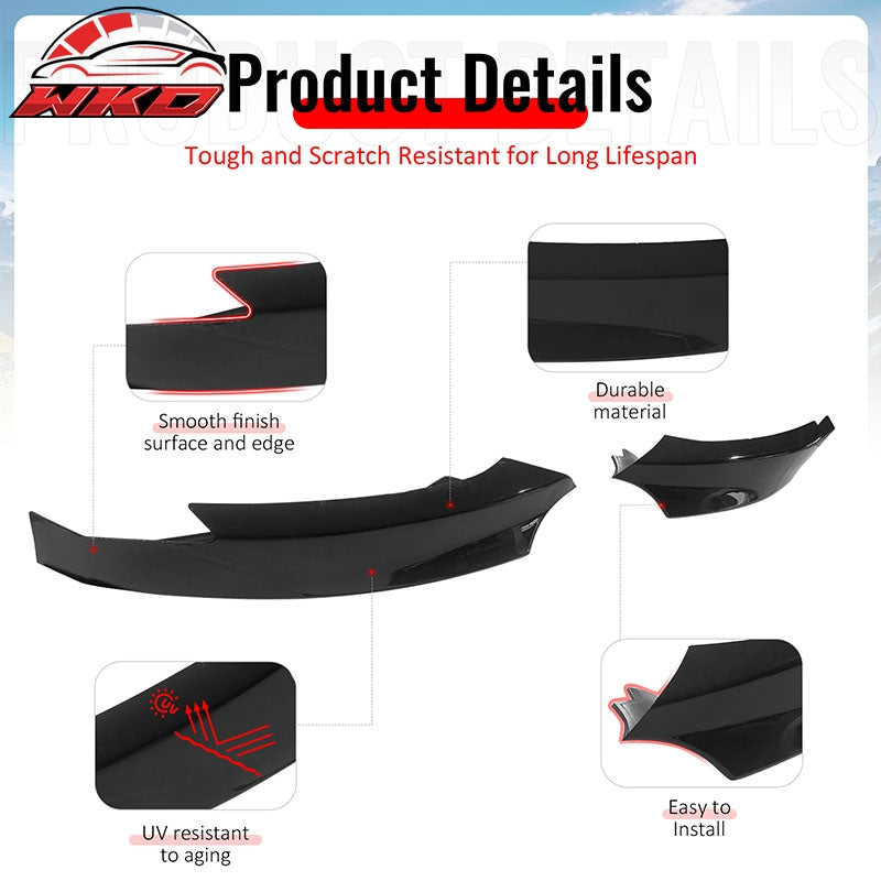 Wholesale 08-13 BMW E82 E88 1-Series M Sport Front Bumper Lip Splitters Gloss Black - Wikond Auto