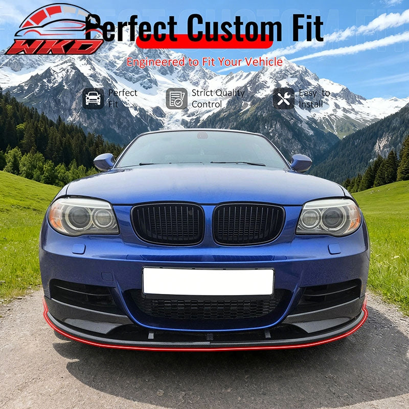 Wholesale 08-13 BMW E82 E88 1-Series M Sport Front Bumper Lip Carbon Fiber Print 4PCS - Wikond Auto