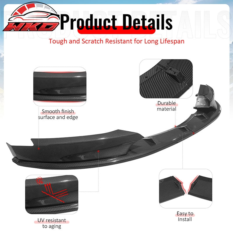 Wholesale 08-13 BMW E82 E88 1-Series M Sport Front Bumper Lip Carbon Fiber Print 4PCS - Wikond Auto