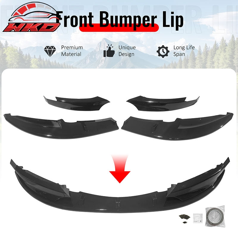 Wholesale 08-13 BMW E82 E88 1-Series M-Tech Front Bumper Lip Spoiler Gloss Black 4PCS - Wikond Auto
