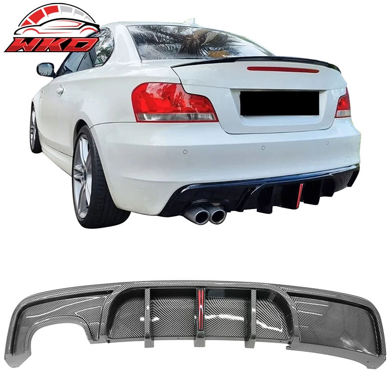 Wholesale 08-13 BMW E82 E88 M Performance Rear Diffuser W/ LED Carbon Fiber Print ABS