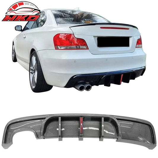 Wholesale 08-13 BMW E82 E88 M Performance Rear Diffuser W/ LED Carbon Fiber Print ABS