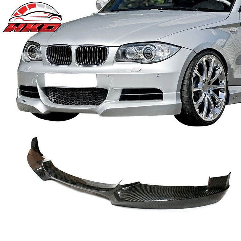 Fits 07-13 BMW 1 Series E82 M Sport HT Style Front Bumper Lip Matte Carbon Fiber