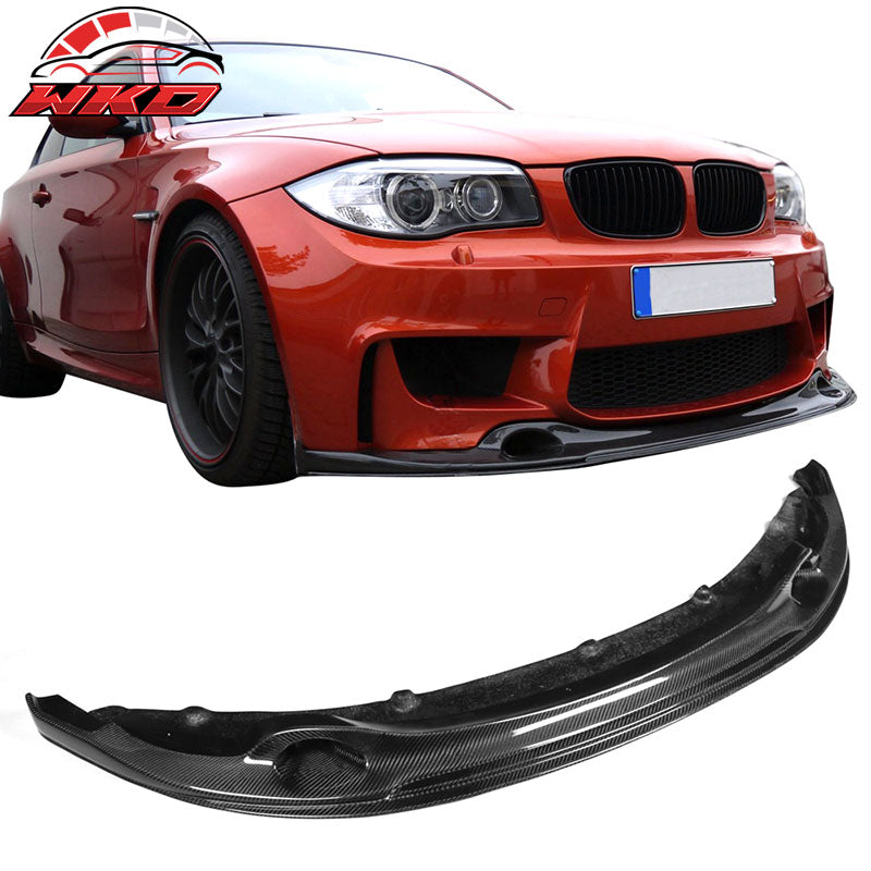 Fits 11-12 BMW E82 1 Series M Revo Style Front Bumper Lip Matte Carbon Fiber