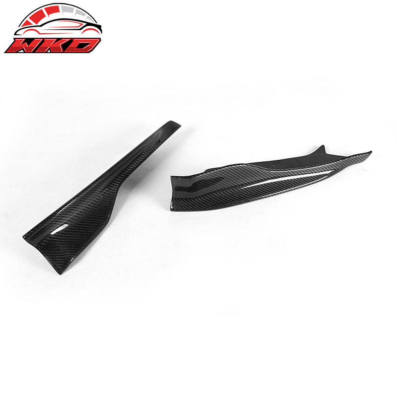 Fits 11-12 BMW E82 1 Series M R Style 2PCS Rear Bumper Aprons Matte Carbon Fiber