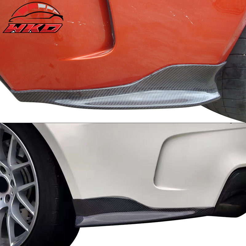 Fits 11-12 BMW E82 1 Series M R Style 2PCS Rear Bumper Aprons Matte Carbon Fiber