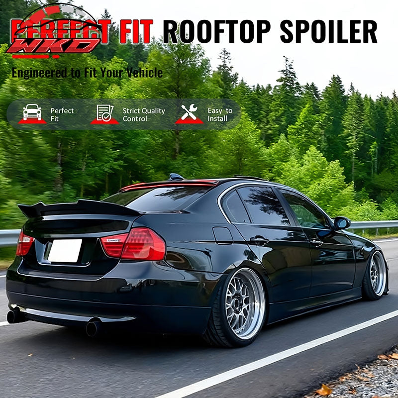 Fits 06-11 BMW E90 3-Series&08-11 M3 Sedan AC Roof Spoiler Carbon Fiber Print