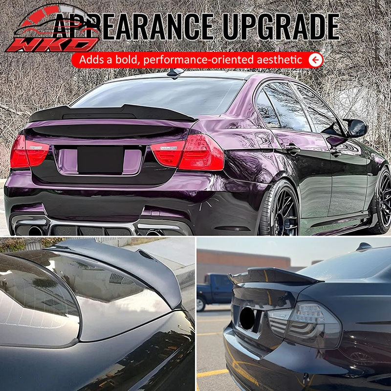 Fits 06-11 BMW E90 3-Series & M3 Sedan PSM Style Rear Trunk Spoiler Gloss Black
