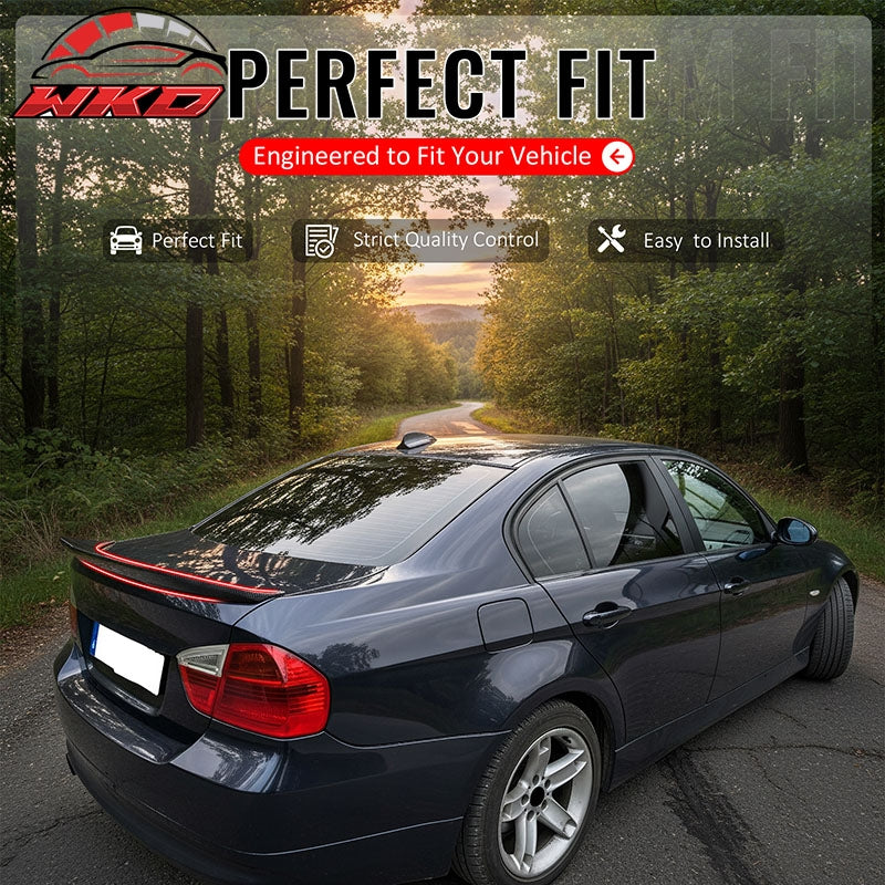 Fits 06-11 BMW E90 3-Series M3 Sedan PSM Style Trunk Spoiler Carbon Fiber Print