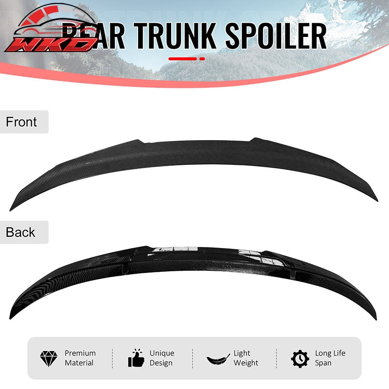 Fits 06-11 BMW E90 3-Series M3 Sedan PSM Style Trunk Spoiler Carbon Fiber Print