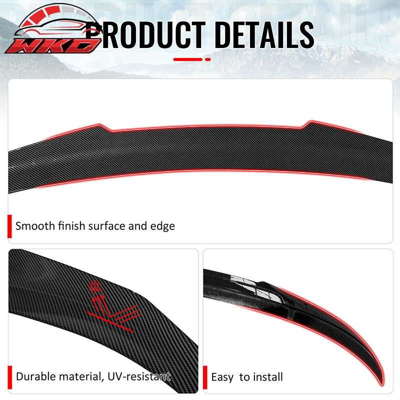 Fits 06-11 BMW E90 3-Series M3 Sedan PSM Style Trunk Spoiler Carbon Fiber Print