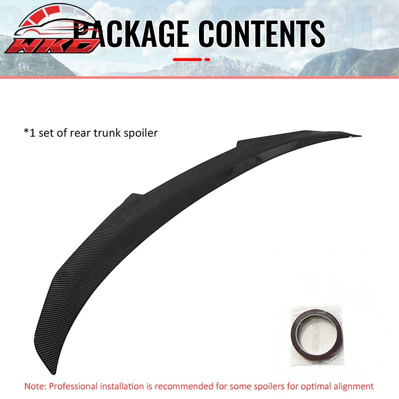 Fits 06-11 BMW E90 3-Series M3 Sedan PSM Style Trunk Spoiler Carbon Fiber Print