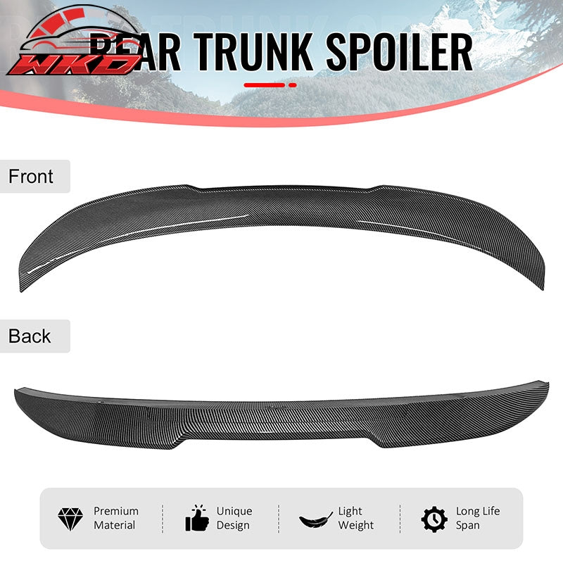 Fits 06-11 BMW E90 3-Series M3 Sedan PSM Style Trunk Spoiler Carbon Fiber Print
