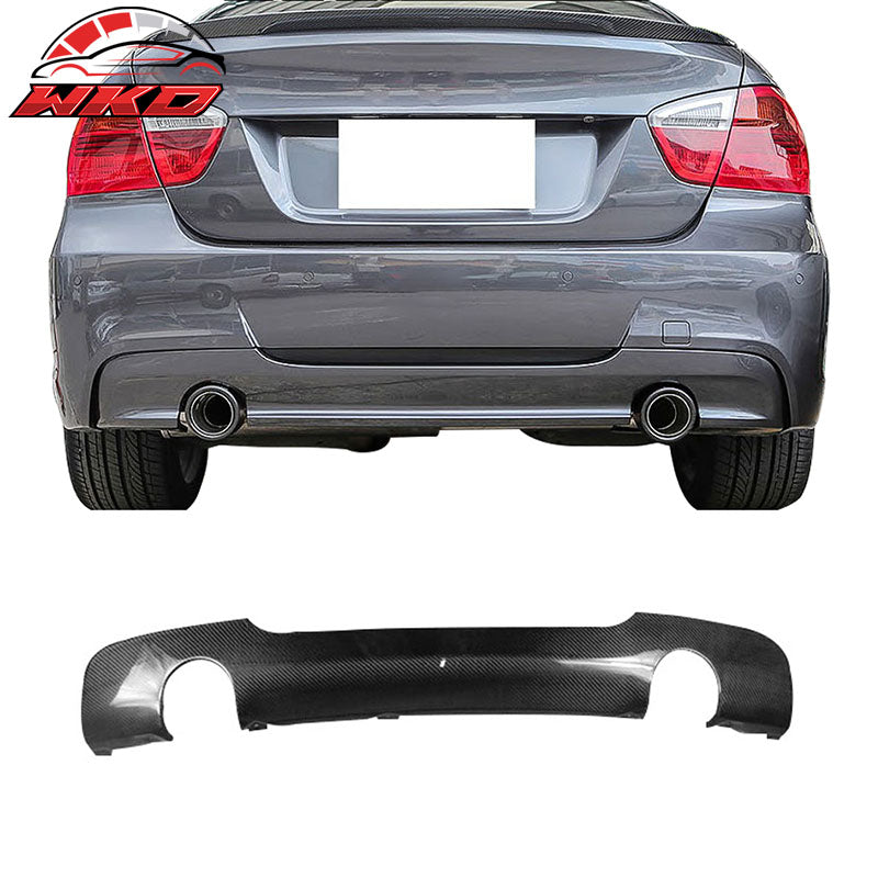 Fits 06-11 BMW E90 M Sport MP Style Rear Bumper Lip Diffuser Matte Carbon Fiber