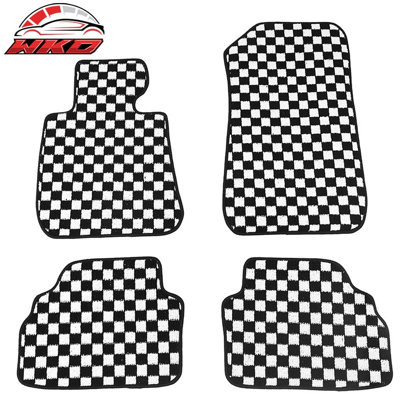 Wholesale 07-13 BMW E92 3-Series Coupe Floor Mats Checkered Carpets Black White Plaid