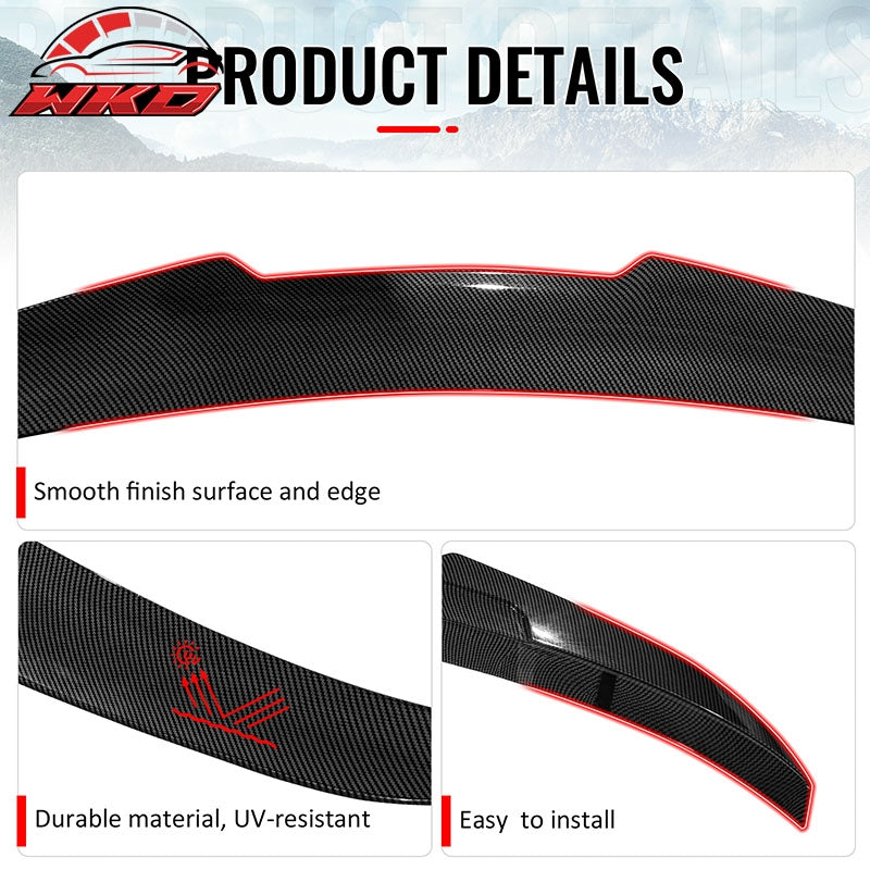Fits 07-13 BMW E92 3-Series Coupe PSM Style Trunk Spoiler Lip Carbon Fiber Print