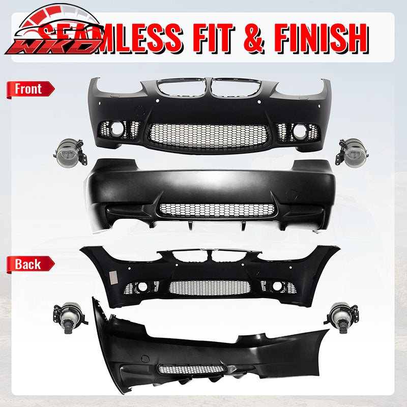 Fits 07-10 BMW E92 E93 3 Series M3 Style Fog Lamps Front & Rear Bumper Cover PP