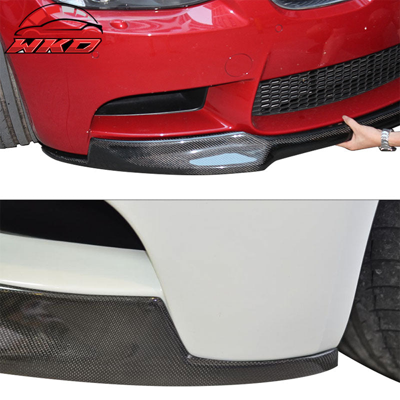 Fits 08-14 BMW E92 M3 3 Series V Style Front Bumper Lip - Matte Carbon Fiber