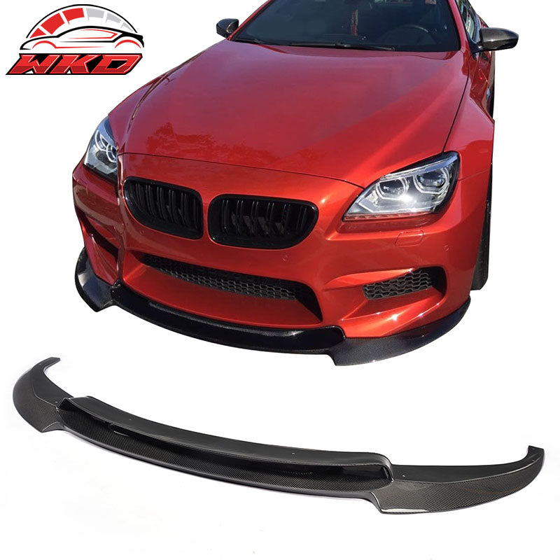 Fits 12-17 BMW 6 Series F06 M6 V Style Front Bumper Lip Kit Matte Carbon Fiber